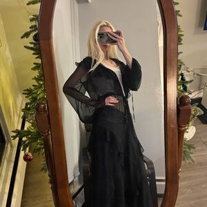 Victoria's Secret Black peniar with Gold Details